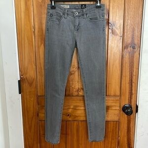 AG Stevie Ankle Slim straight leg gray denim jeans Size 25R